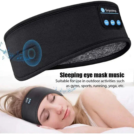 Fone Bluetooth Earphones Sports Sleeping Headband Elastic Wireless Headphones Music Eye Mask Wireless Bluetooth Headset Headband No BrandLK