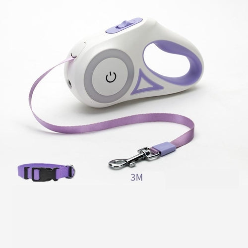 Dog Leash Retractable Leash And Dog Collar Spotlight Automatic Pet Dog 