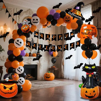Halloween Hanging Flag Balloon Set Party Decoration Supplies 