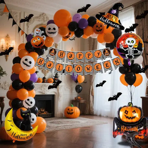 Halloween Hanging Flag Balloon Set Party Decoration Supplies 