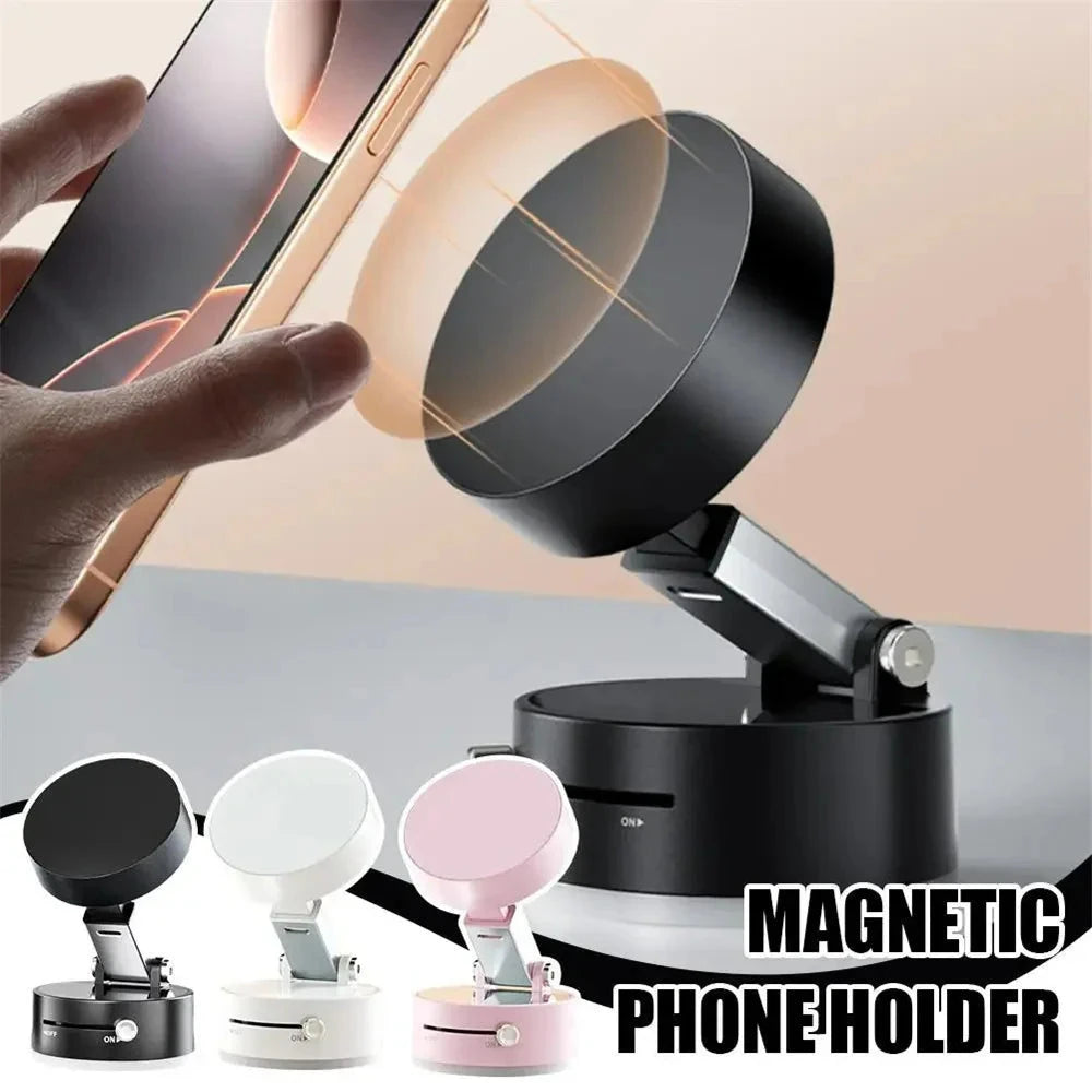 Foldable Phone Stand Strong Magnetic Car Phone Holder Dashboard Phone Holder 360° Rotating Vacuum Suction Cup GPS Bracket in Car 