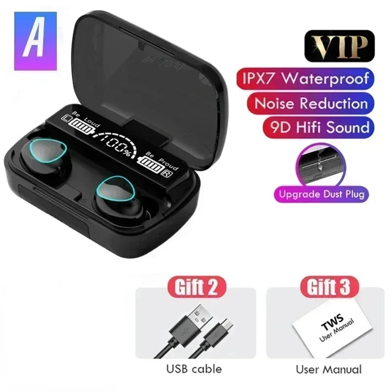 Original M10 Headphones Bluetooth Wireless Earpods Sports Stereo Noise Canceling Headphone Microphone Speaker Caixa De Som Gamer - No BrandLK