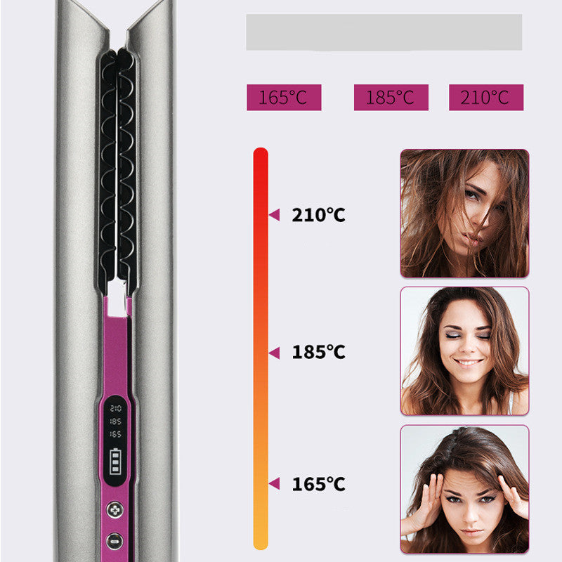 USB Wireless Charging Hair Straightener 