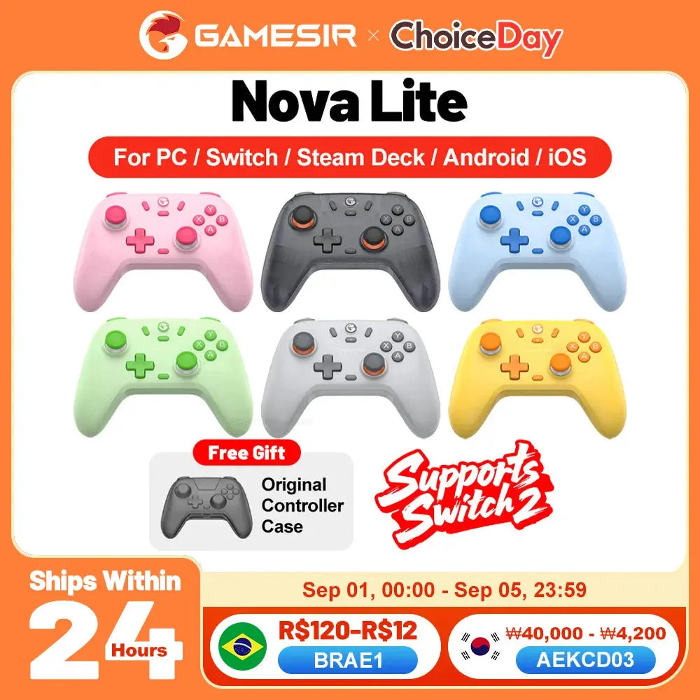 Gamesir Nova Lite Gamepads PC for Nintendo Switch 2 Controller Switch Steam Android iOS iPhone Controle Hall Effect Joystick No BrandLK