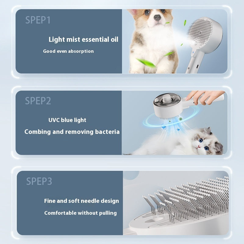 Animal Hair Remover Brush Dog And Cat Steam Brush Pet Self Cleaning 