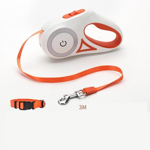 Dog Leash Retractable Leash And Dog Collar Spotlight Automatic Pet Dog 