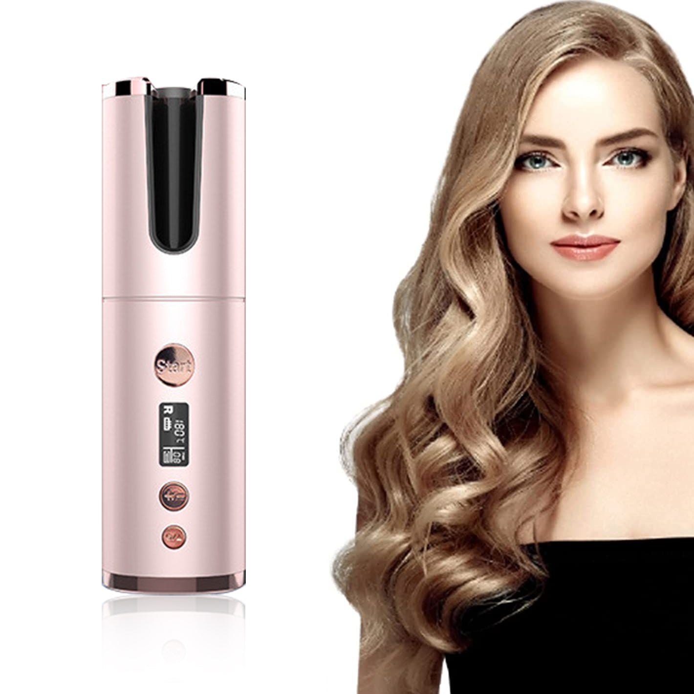 Wireless Rechargeable Curling Iron Electric Hair Curler 