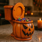 Halloween Toilet Bowl Pumpkin Candy Dish – Airbrushed Resin 