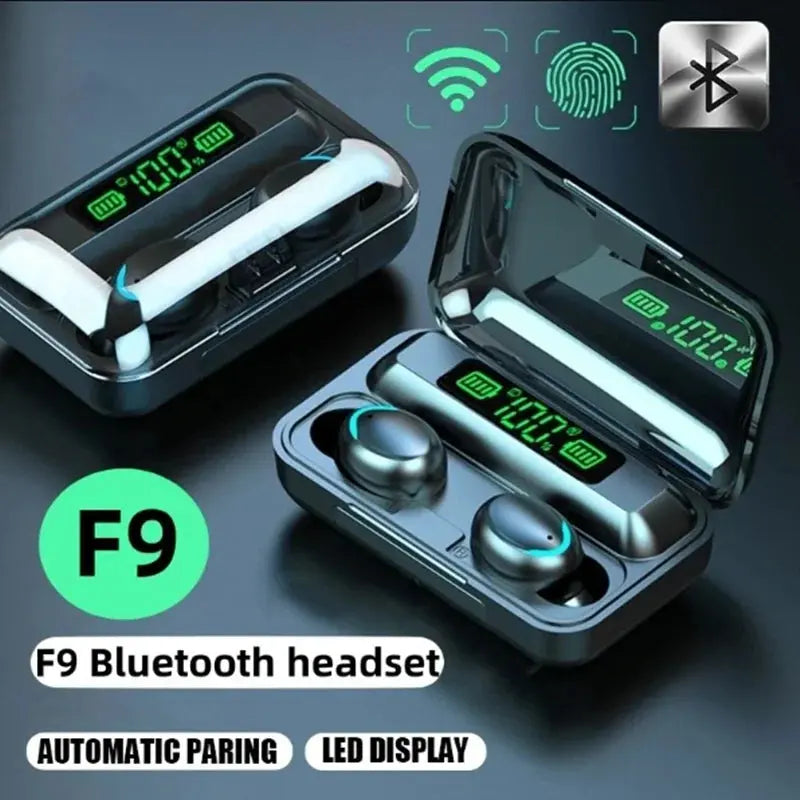 TWS F9-5 Earphone Bluetooth Earphones Wireless Headphones Hifi Stereo Sports Earbuds Headset Hearing Aids With Mic Handfree No BrandLK