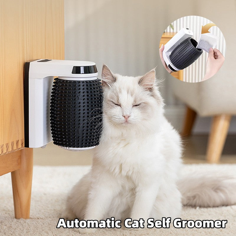 Pet Self-Cleaning Wall Brush Gentle Cat Corner Scratcher Auto Grooming 