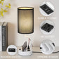 Table Lamp with 3 USB Charging Ports, Modern Desk Lamp with AC Outlet 
