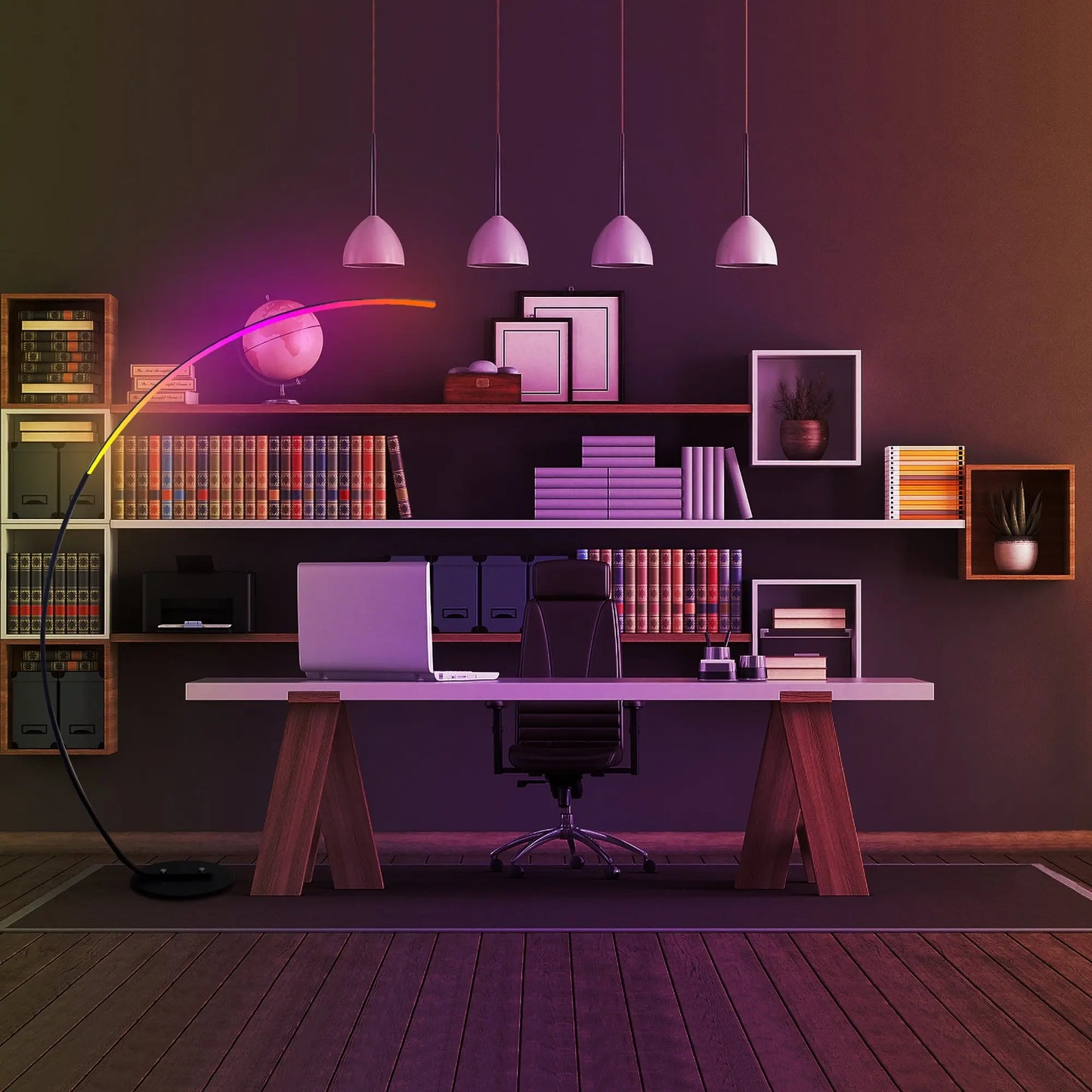 RGBW Modern Curve Floor Lamp | New Version 