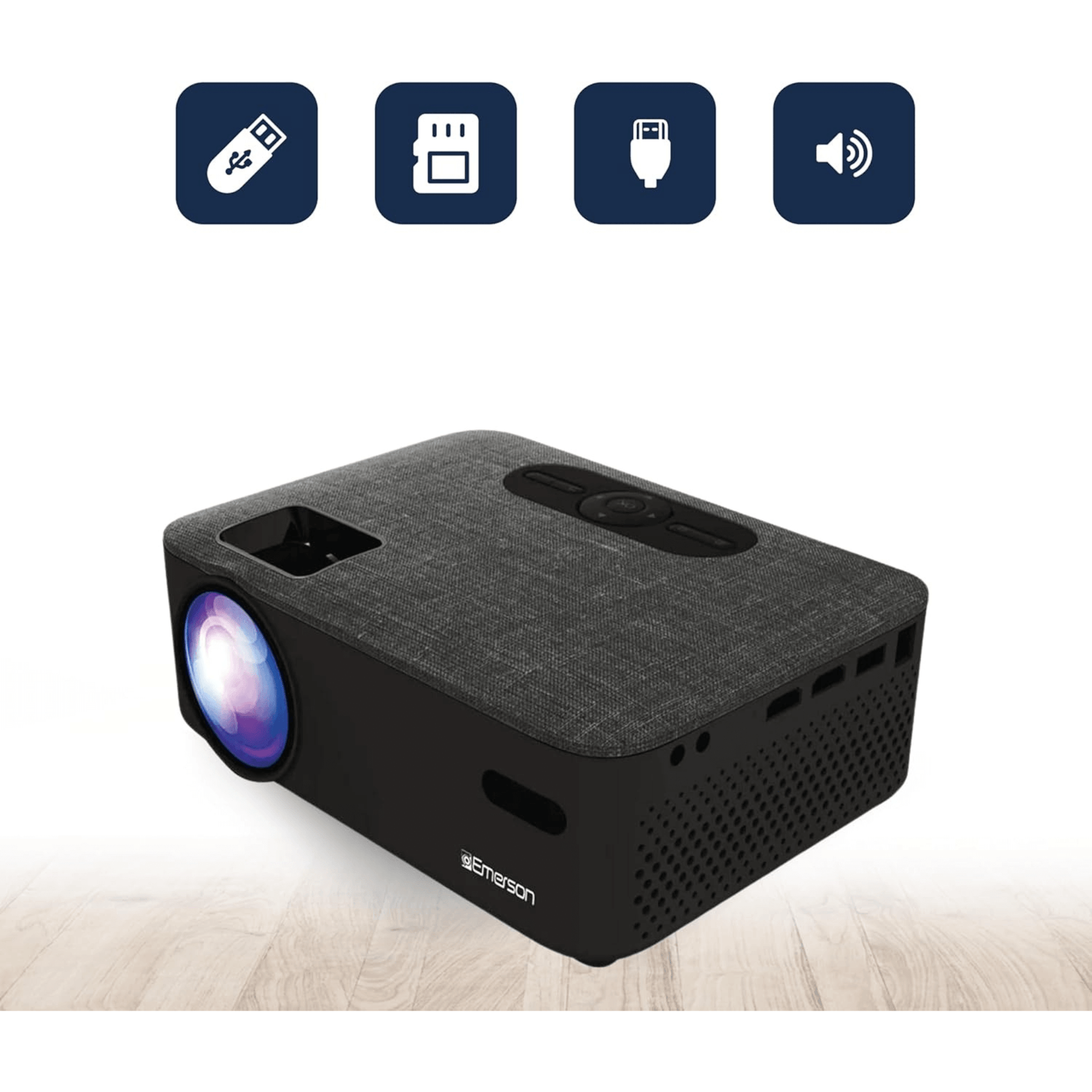 Emerson Portable Projector with Portable Screen and Carry Case 