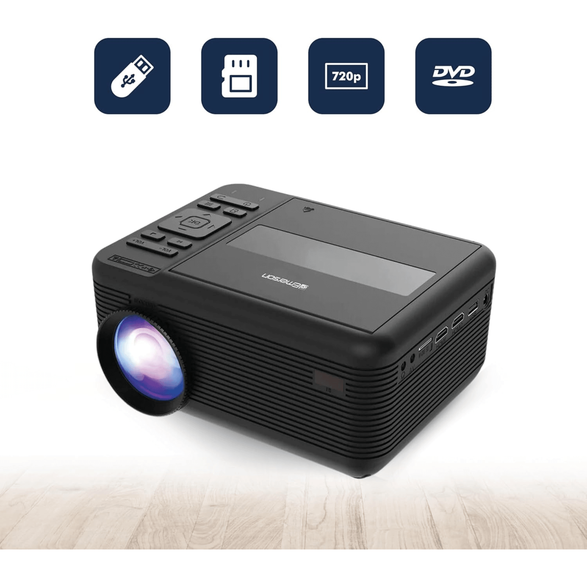 Emerson 150" Home Theater LCD Projector Combo with Built-In DVD Player 