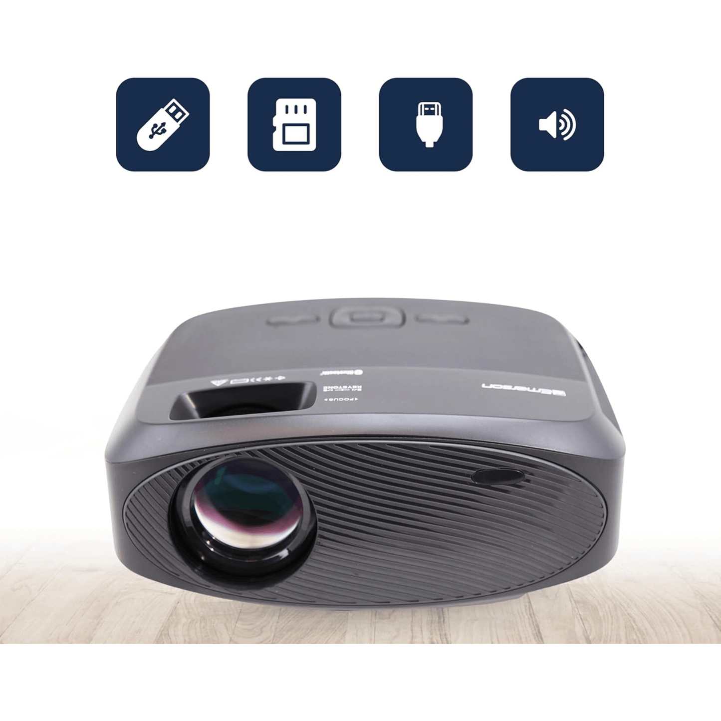 Emerson 210" Home Theater LCD Projector Combo with Screen and Carry 