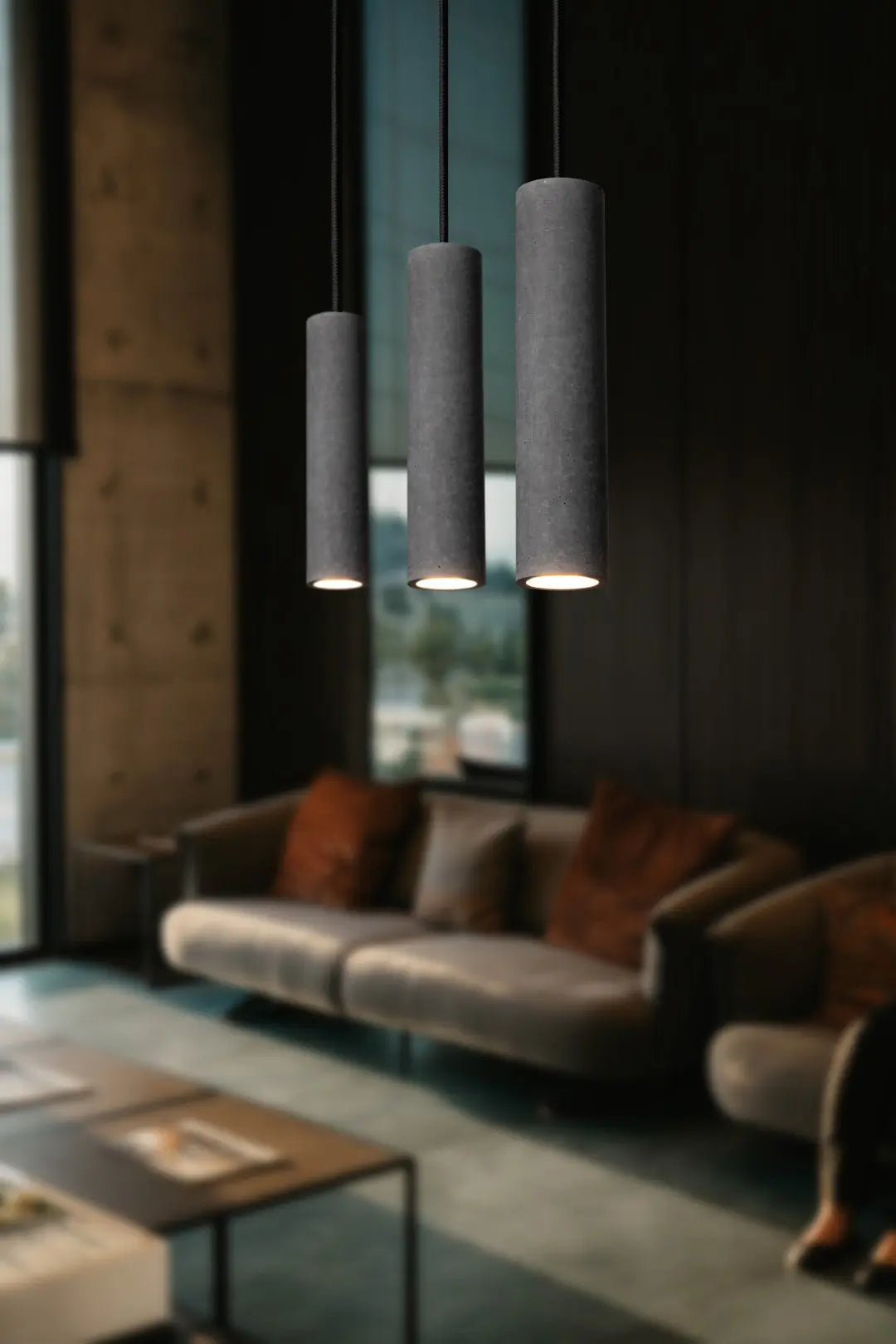 GRAY Concrete Pendant Light B+B 