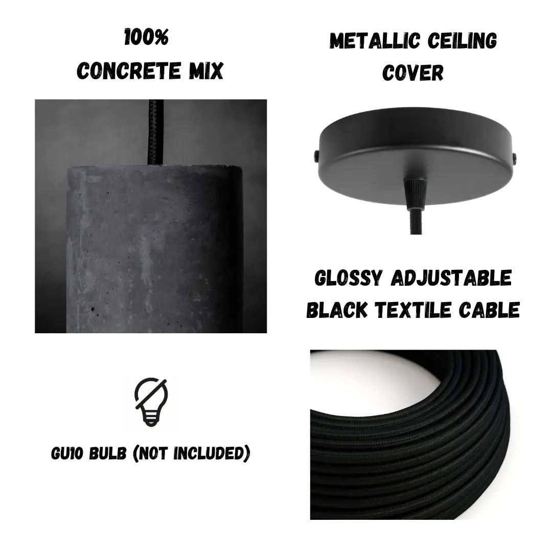 GRAY Concrete Pendant Light B+B 