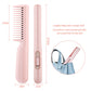 2-in-1 Hair Straightener Tourmaline Ceramic Hair Curler Brush Hair 