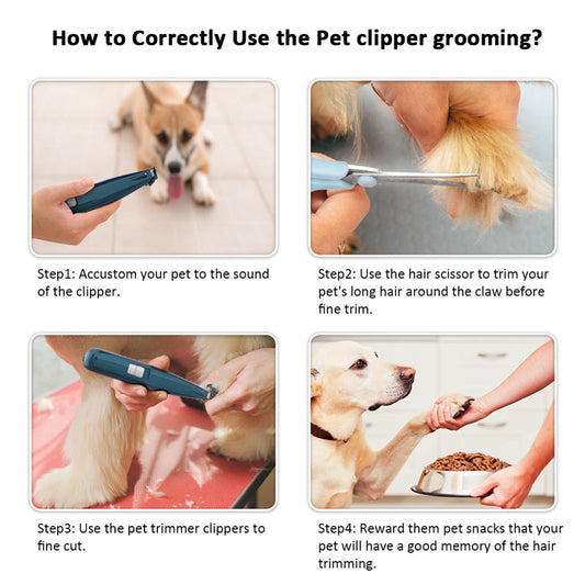 Professional Pet Dog Hair Trimmer Animal Grooming Clippers Cutter 