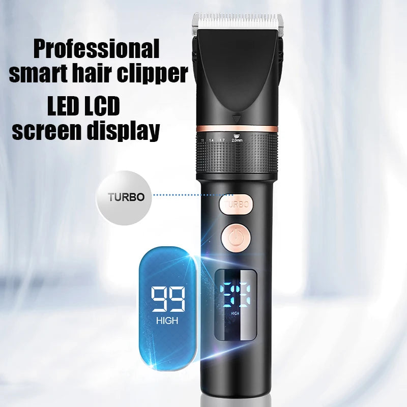 Men's Electric Hair Clipper Rechargeable Hair Cutter Stainless Steel 