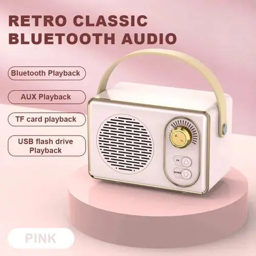 Retro Mini Wireless Bluetooth Speaker with Knob Adjustment 