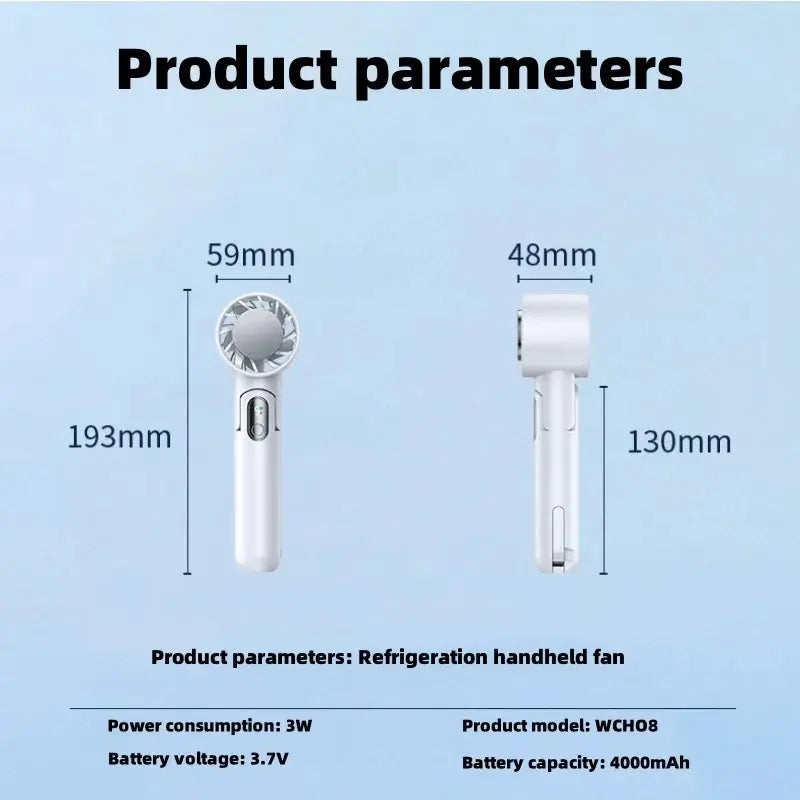 Refrigeration Handheld Fan Portable Power Bank Desktop Can Be 