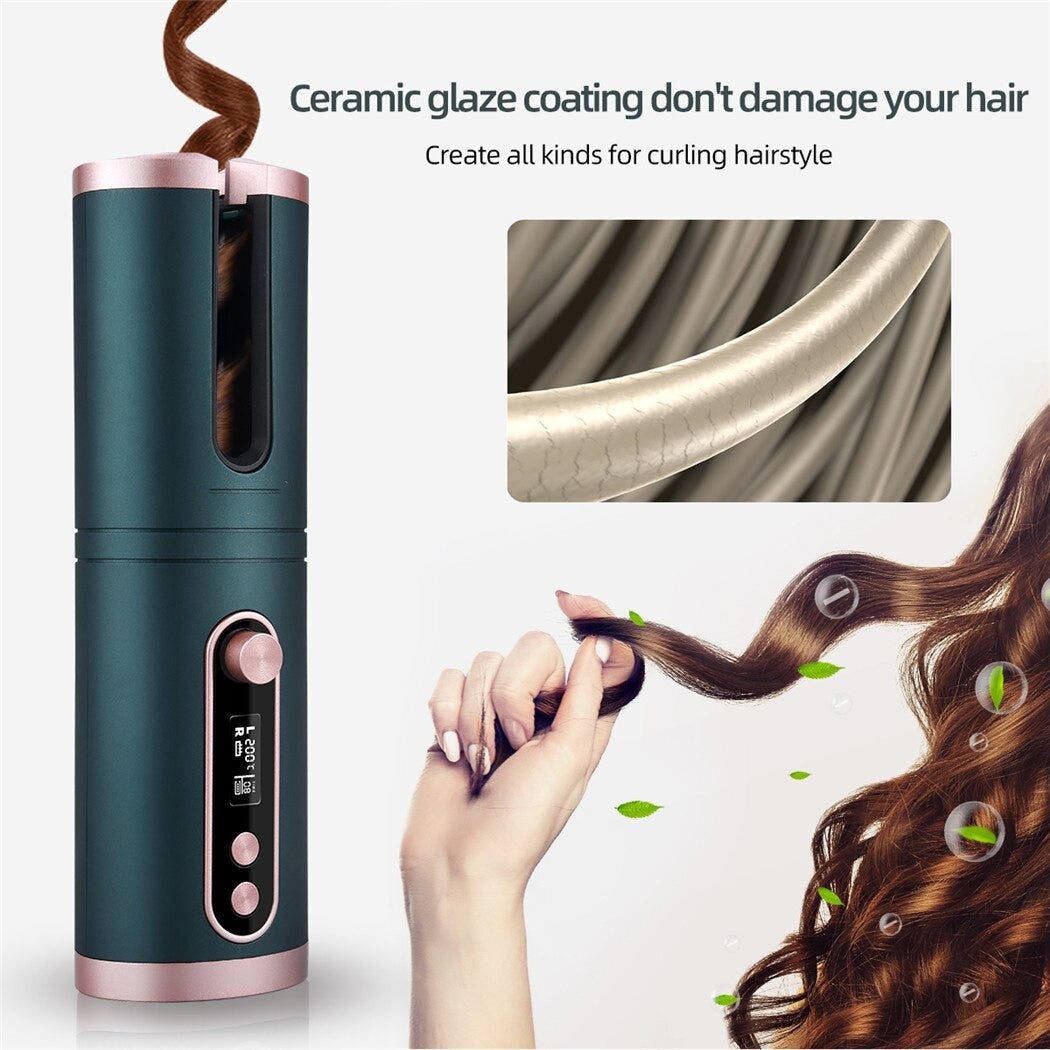 Automatic Hair Curler Ceramic Anti-Scalding Wireless Curling Iron for 