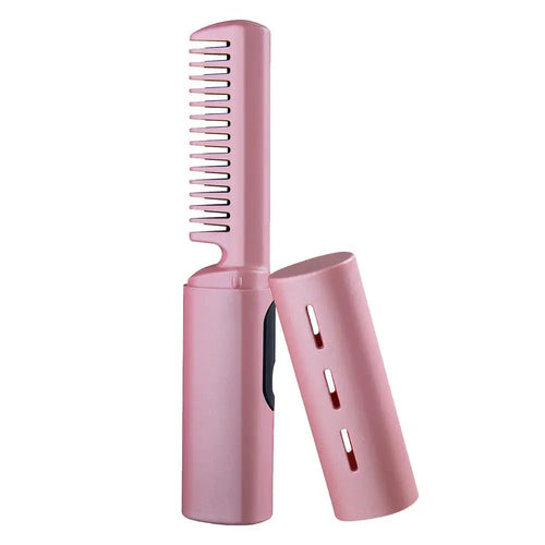 Curly Hair Straightener Iron Comb Cordless USB Charging Mini Hair 