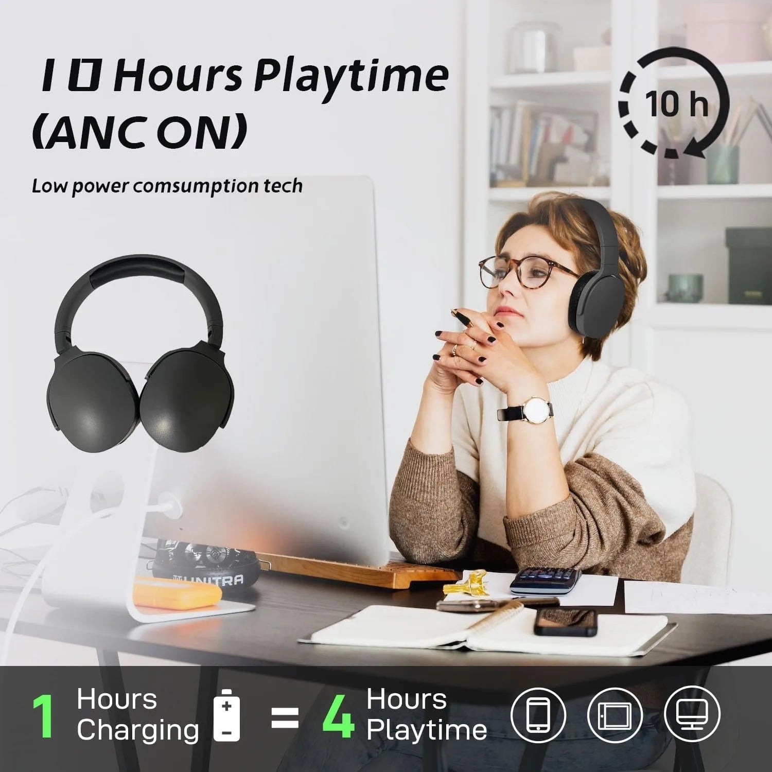 #P2961 Wireless Bluetooth 5.3 Headphones Over Ear Hifi Stereo Headset 