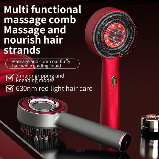 Electric Vibration Massage Comb Portable Hair Follicle Comb Scalp Oil 