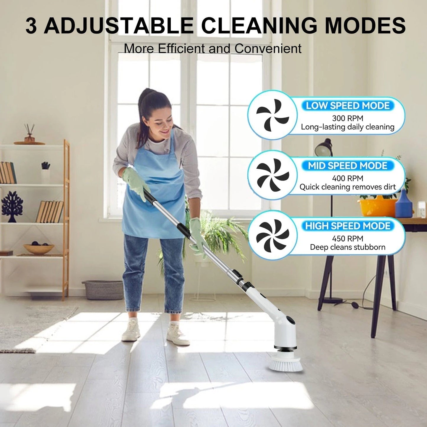 9 in 1 Electric Cleaning Brush LCD Digital Display Multi-Purpose 