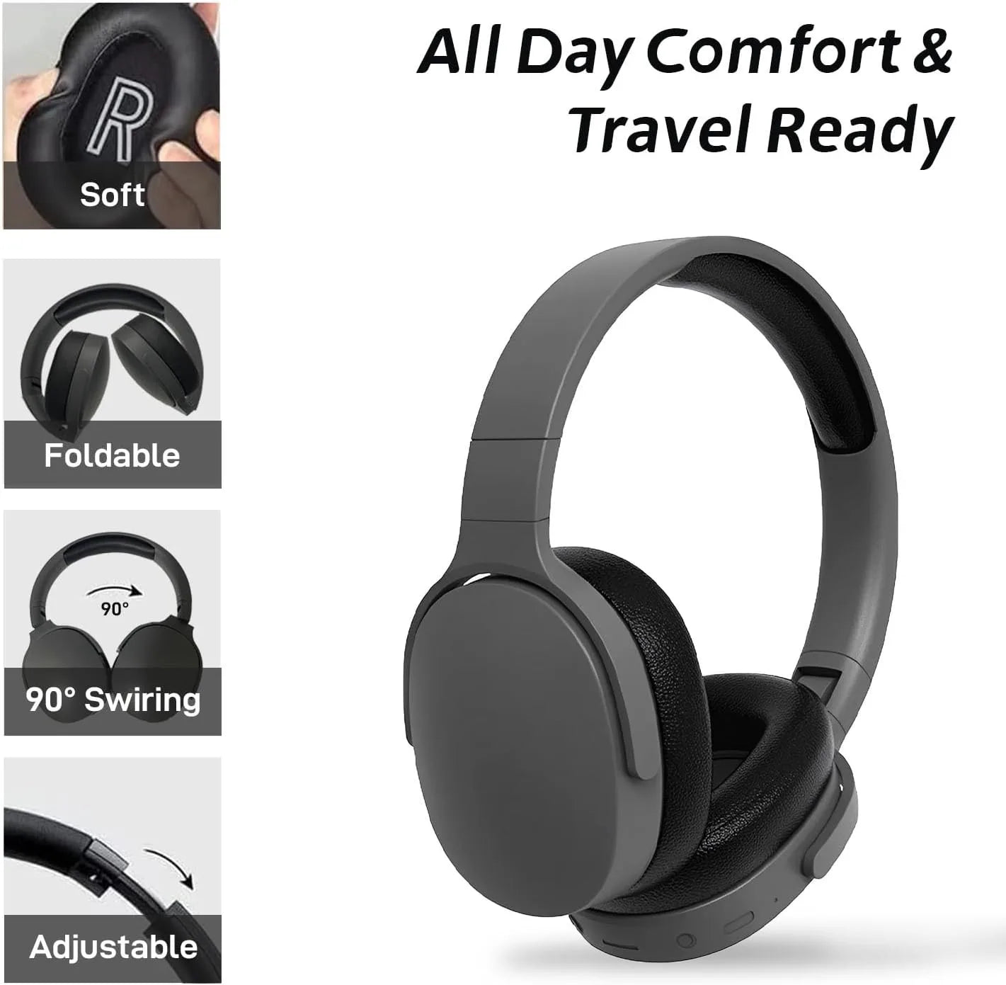 #P2961 Wireless Bluetooth 5.3 Headphones Over Ear Hifi Stereo Headset 