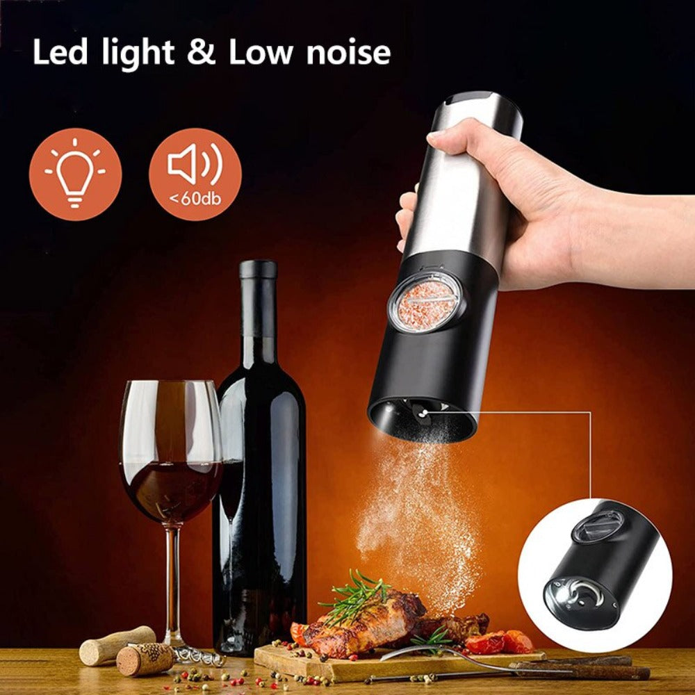 Electric Salt Grinder 2 Bottles Set 