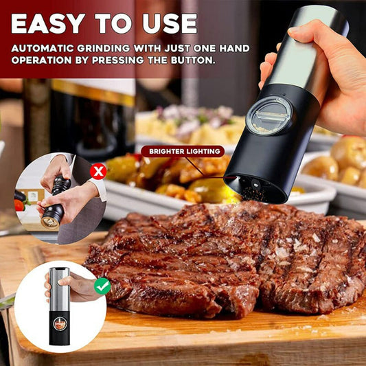 Electric Salt Grinder 2 Bottles Set 