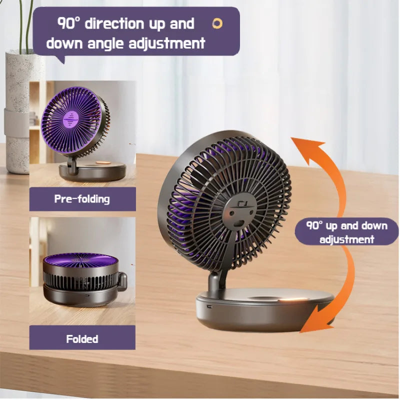 6 Inch Multifunctional Foldable Glow-in-the-dark Fan Desktop USB Mute 
