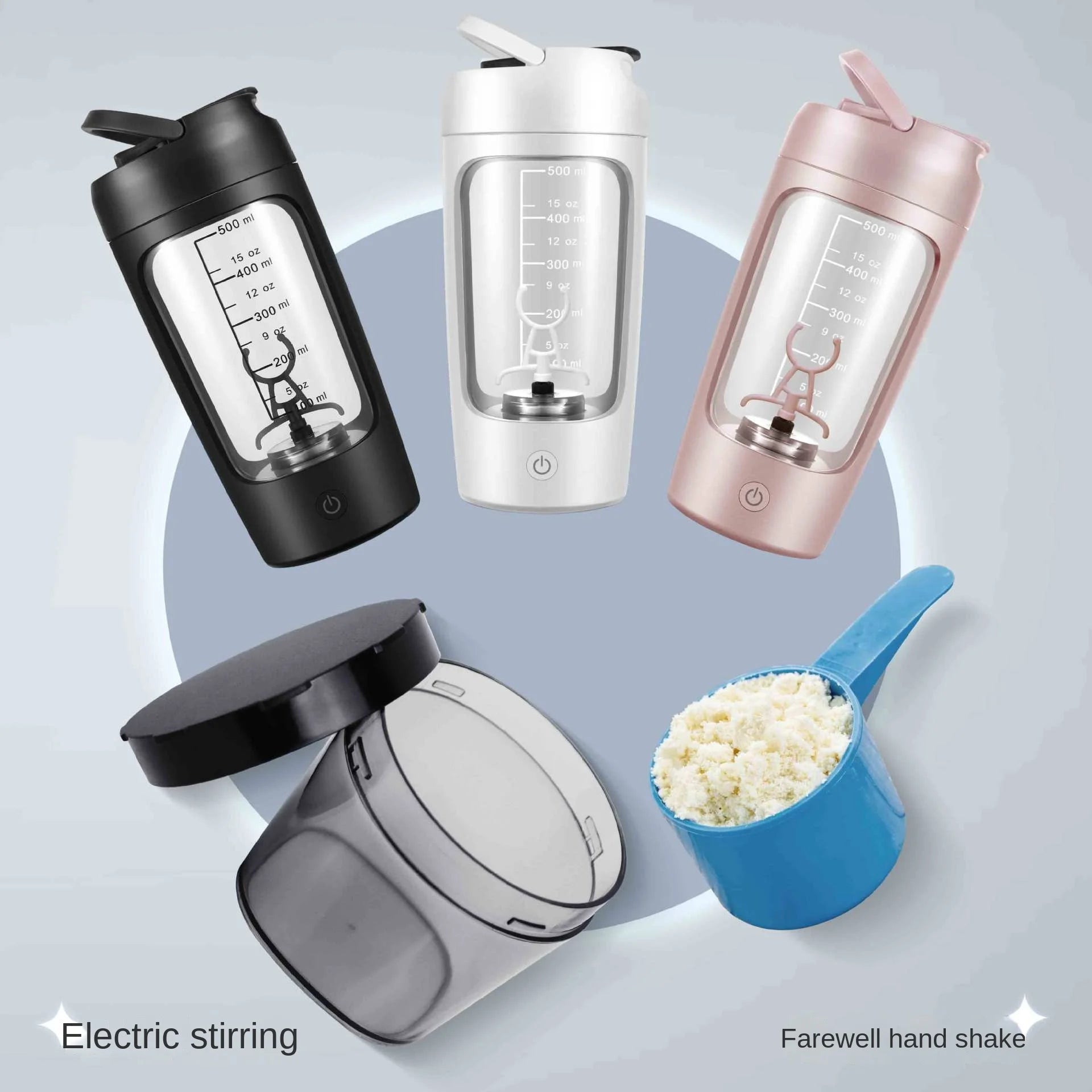 USB Electric Protein Shaker Bottle Portable 1200mAh Rechargeable 