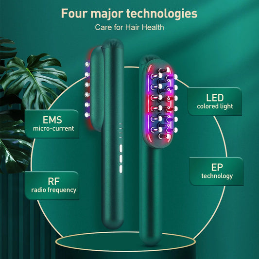 Electric RF Hair Care Comb Micro Current Massage Comb Hair Conditioner 