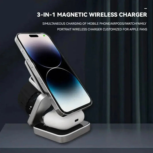 Foldable 3 in 1 Wireless Charging Phone Stand 