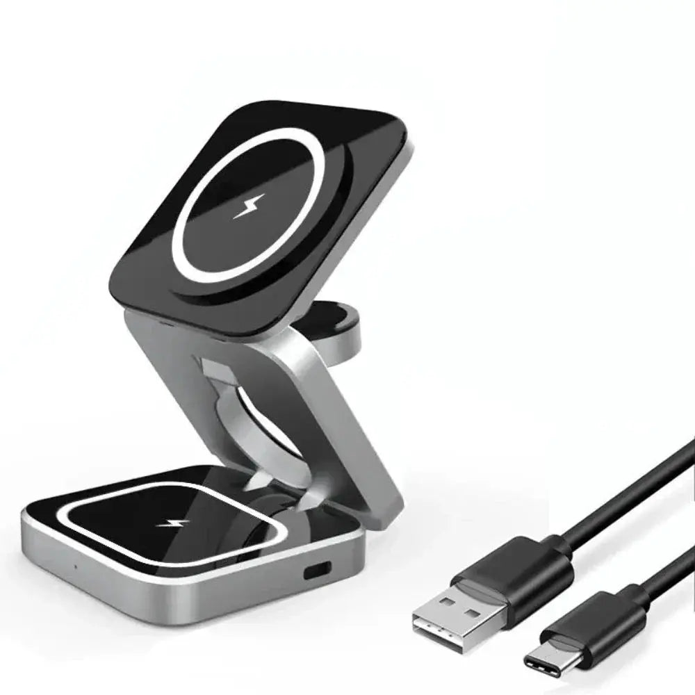 Foldable 3 in 1 Wireless Charging Phone Stand 