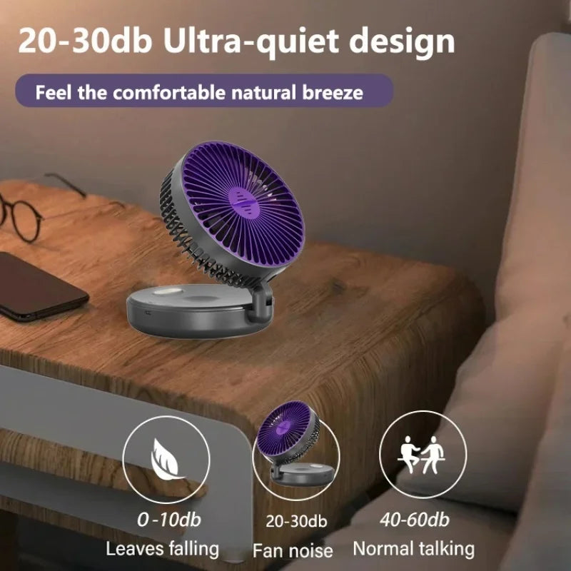 6 Inch Multifunctional Foldable Glow-in-the-dark Fan Desktop USB Mute 