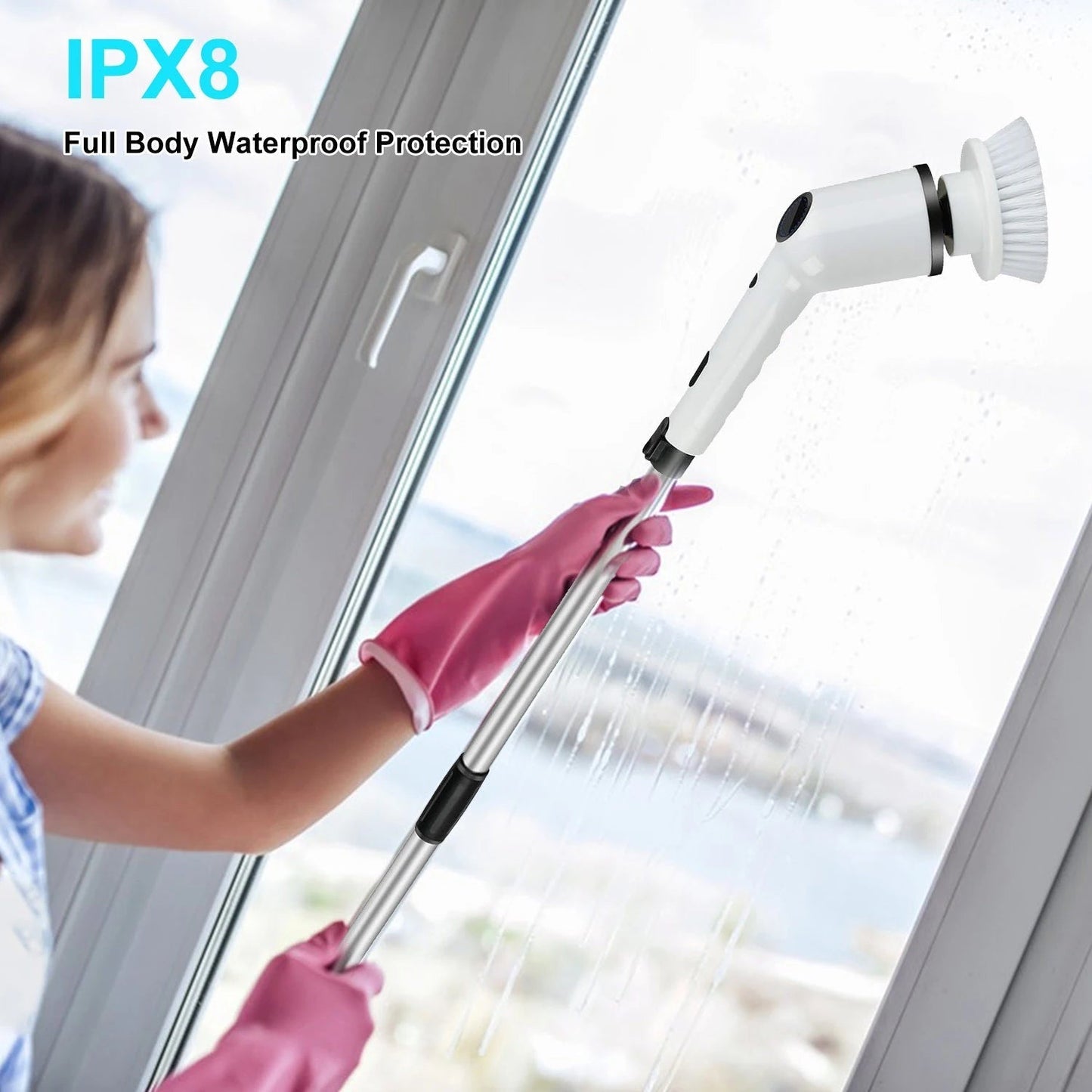 9 in 1 Electric Cleaning Brush LCD Digital Display Multi-Purpose 