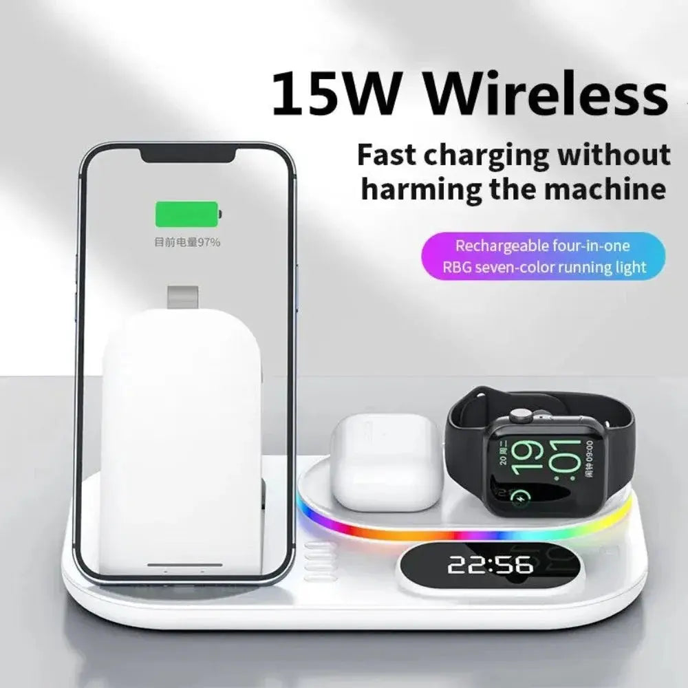 4 in 1 LED Wireless Charging Station 