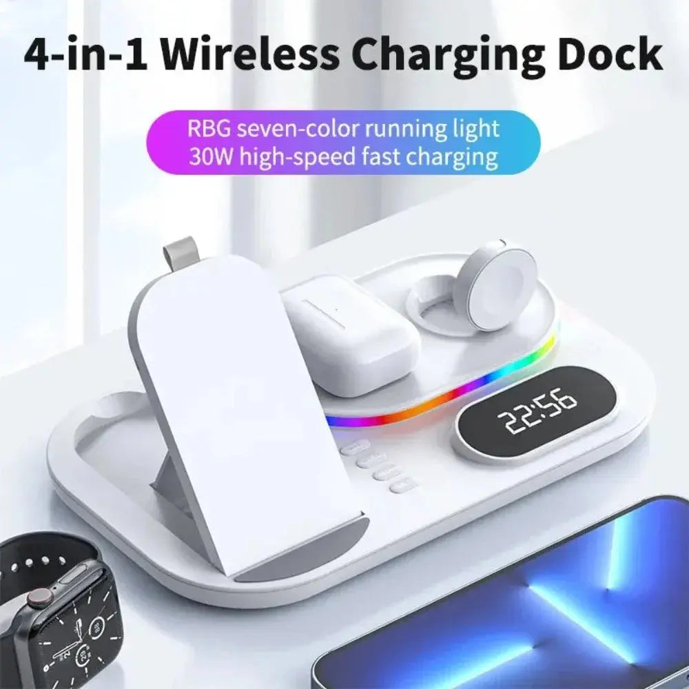 4 in 1 LED Wireless Charging Station 