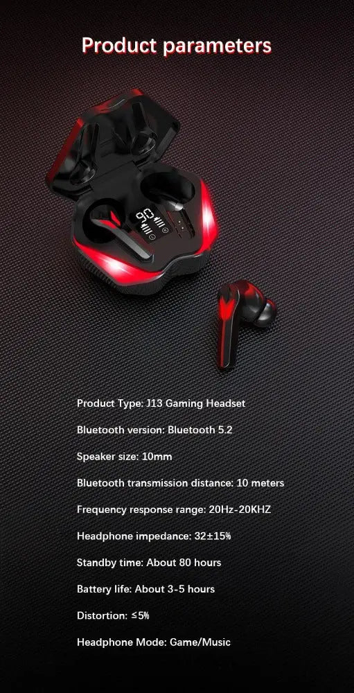 Dragon Red Flame Bluetooth Earbuds 