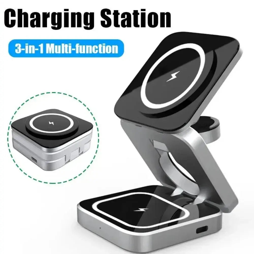 Foldable 3 in 1 Wireless Charging Phone Stand 
