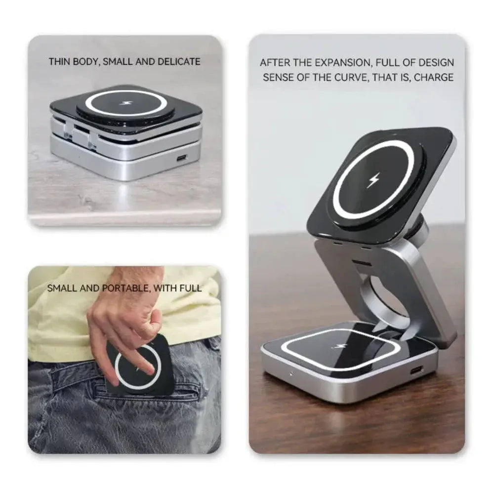 Foldable 3 in 1 Wireless Charging Phone Stand 