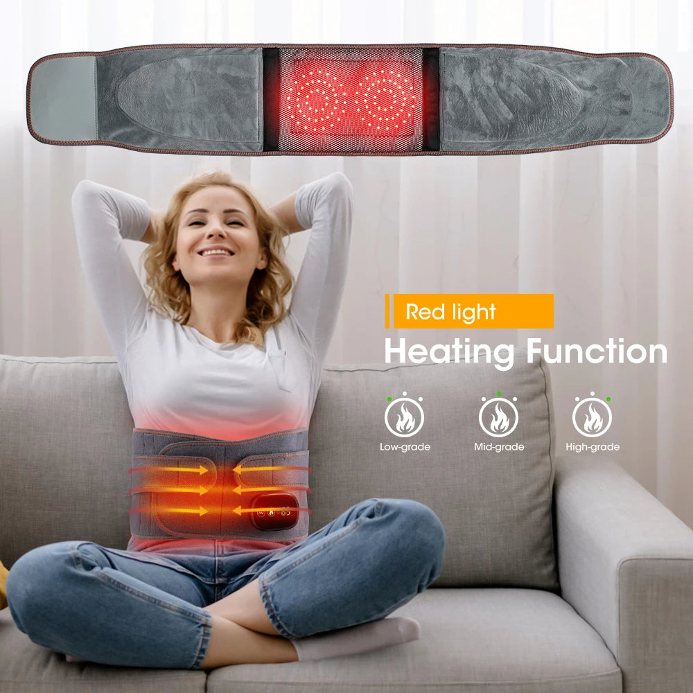 Heat Therapy Lumbar Brace Support Massager Waist Massager Back Belt 