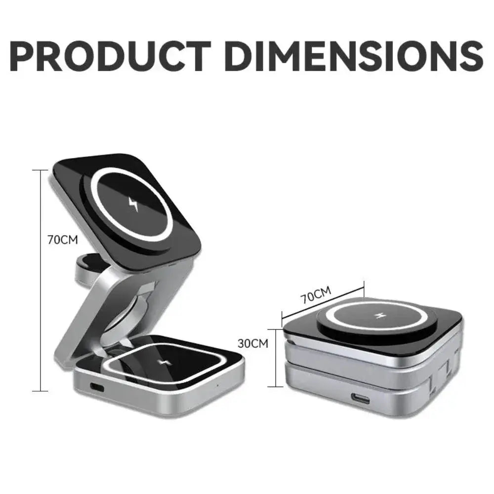 Foldable 3 in 1 Wireless Charging Phone Stand 