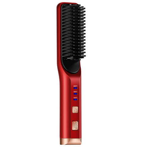 Portable Hair Straightener Curling Wireless Ion Comb USB Charge 
