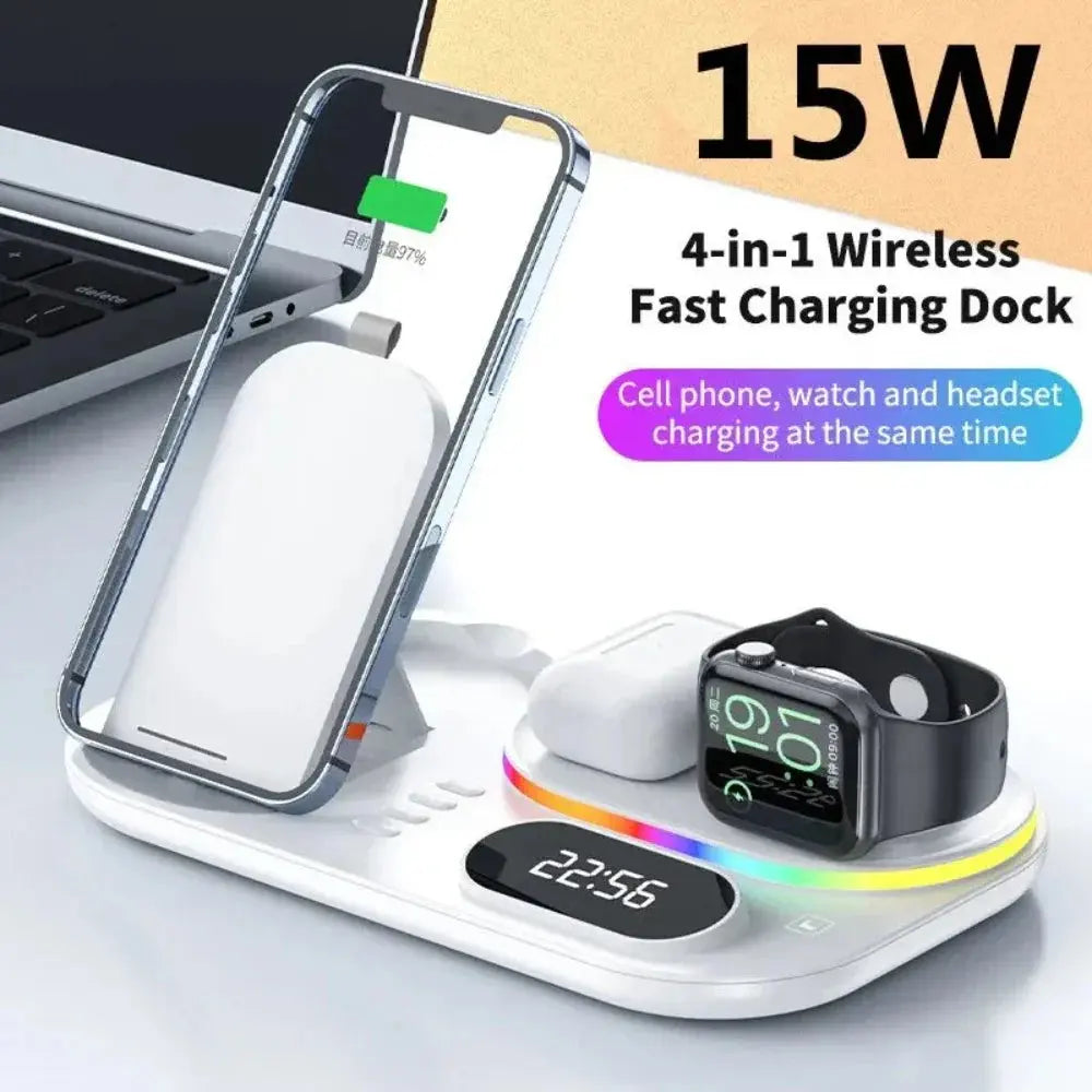 4 in 1 LED Wireless Charging Station 